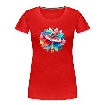 Balletttänzerin mit Tutu - Frauen Premium Bio T-Shirt - Rot - Vorne - Mia (176cm)