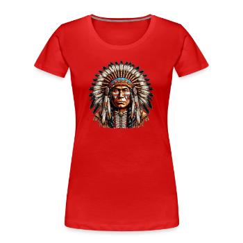 American Indian American Red Skin - Women's Premium Organic T-Shirt - red - Front - Mia (176cm)