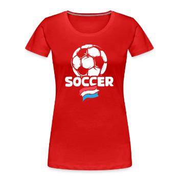 Netherlands Soccer Ball Flag Soccer Team icon - Women's Premium Organic T-Shirt - red - Front - Mia (176cm)