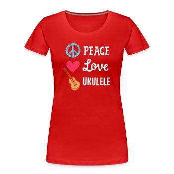 Ukulele Ukulele-Spieler - Frauen Premium Bio T-Shirt - Rot - Vorne - Mia (176cm)