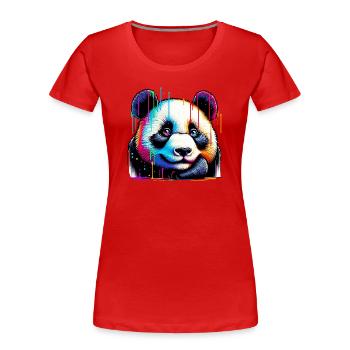 Panda - T-shirt bio Premium Femme - rouge - Devant - Mia (176cm)