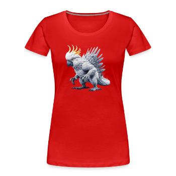 Kakaduzilla (01) - T-shirt bio Premium Femme - rouge - Devant - Mia (176cm)