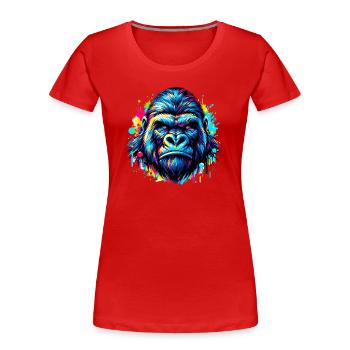 Gorilla - Women's Premium Organic T-Shirt - red - Front - Mia (176cm)