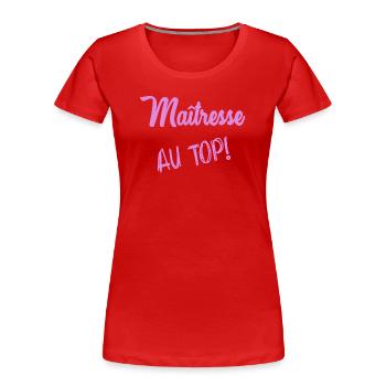 VIELEN DANK. GELIEBTE. DANKE, HERRIN. GELIEBTE - Frauen Premium Bio T-Shirt - Rot - Vorne - Mia (176cm)