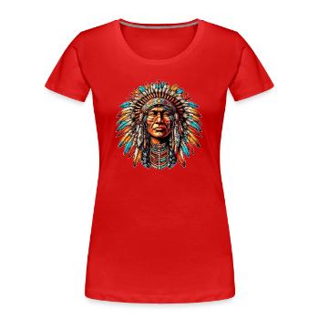 American Indian American Red Skin - Women's Premium Organic T-Shirt - red - Front - Mia (176cm)