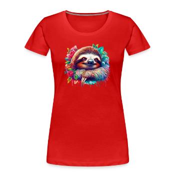 Paresse - T-shirt bio Premium Femme - rouge - Devant - Mia (176cm)