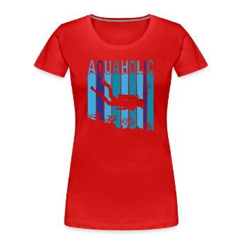 Aquaholic - Frauen Premium Bio T-Shirt - Rot - Vorne - Mia (176cm)