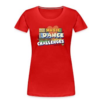 Turn Up The Music 70s Saying Seventies - Women's Premium Organic T-Shirt - red - Front - Mia (176cm)