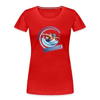 Der Weg zur Entspannung - Schwimmen - Frauen Premium Bio T-Shirt - Rot - Vorne - Mia (176cm)