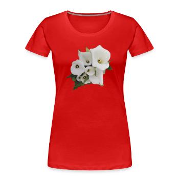 CALLAS BLANCS - T-shirt bio Premium Femme - rouge - Devant - Mia (176cm)