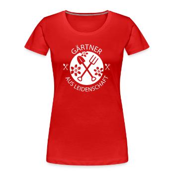 Garden Love Gardener Passion Nature Flower Logo - Women's Premium Organic T-Shirt - red - Front - Mia (176cm)