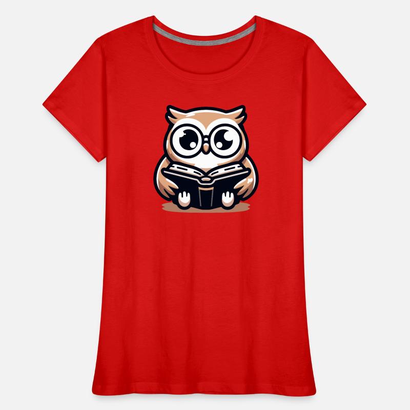 Weiser Eulenleser-Buch-Talisman Frauen Premium Bio T-Shirt