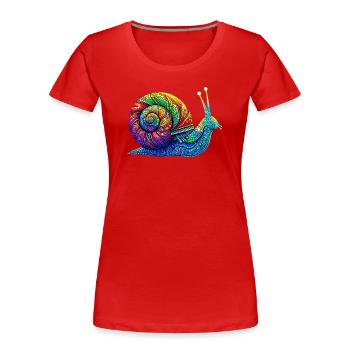 Schnecke - Frauen Premium Bio T-Shirt - Rot - Vorne - Mia (176cm)