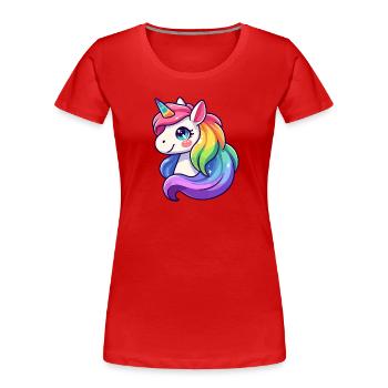 Licorne arc-en-ciel radieuse : la jument mythique - T-shirt bio Premium Femme - rouge - Devant - Mia (176cm)