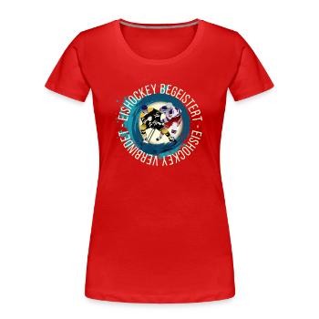 Eishockey Begeistert Eishockey Verbindet - Frauen Premium Bio T-Shirt - Rot - Vorne - Mia (176cm)