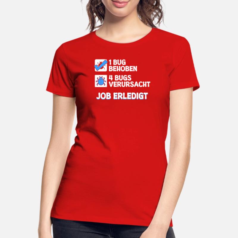 Développeur Coden skripting bugs debug correction de bugs T-shirt bio Premium Femme