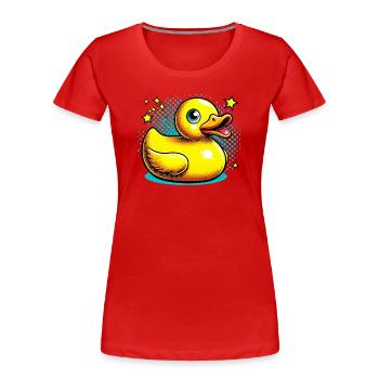 Duckling Duck Duck - Women's Premium Organic T-Shirt - red - Front - Mia (176cm)