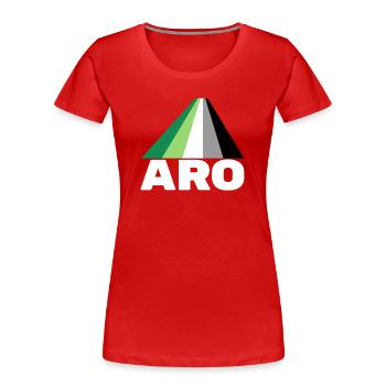 Aromantik, aromatisch, aro - Frauen Premium Bio T-Shirt - Rot - Vorne - Mia (176cm)