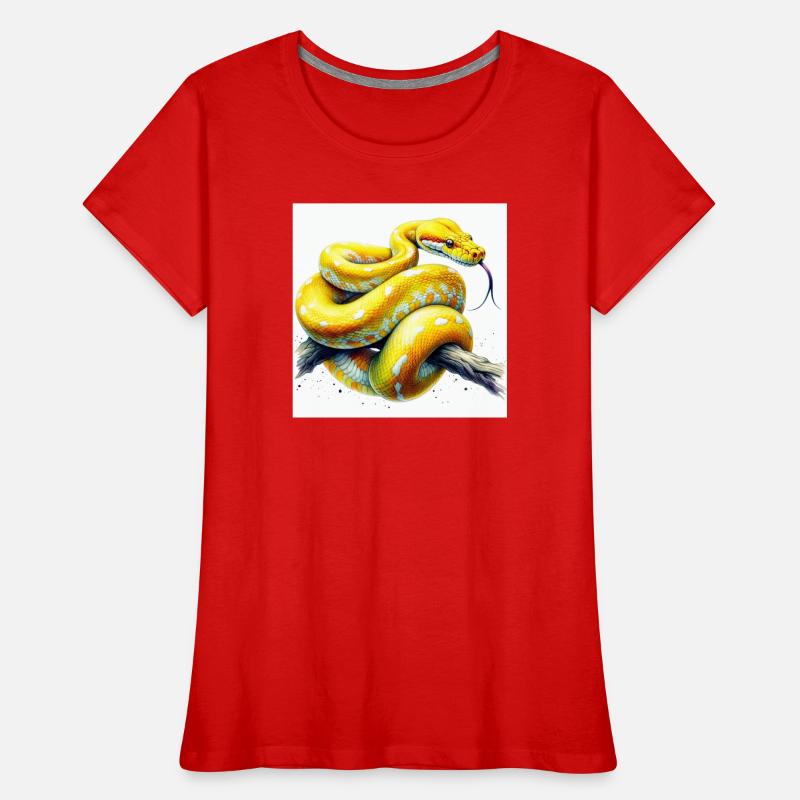 Gelbe Python Frauen Premium Bio T-Shirt