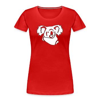 Koala Line Art - Women's Premium Organic T-Shirt - red - Front - Mia (176cm)