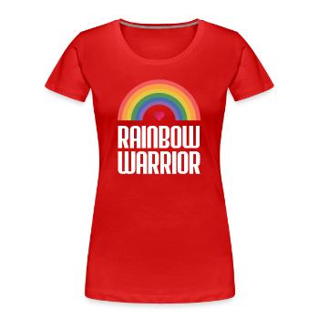 LGBTQ-Pride-Monat - Rainbow Warrior - Frauen Premium Bio T-Shirt - Rot - Vorne - Mia (176cm)
