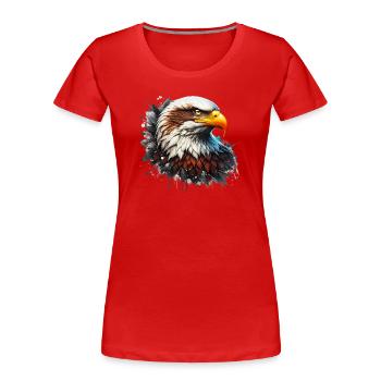 Eagle - Women's Premium Organic T-Shirt - red - Front - Mia (176cm)