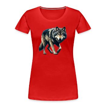 Loup - T-shirt bio Premium Femme - rouge - Devant - Mia (176cm)