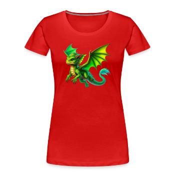 Dragon - T-shirt bio Premium Femme - rouge - Devant - Mia (176cm)