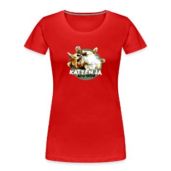 Süße Katze Ja, Partei AfD Nein - Frauen Premium Bio T-Shirt - Rot - Vorne - Mia (176cm)