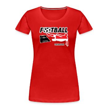 Fußball Fieber Dänemark - Frauen Premium Bio T-Shirt - Rot - Vorne - Mia (176cm)