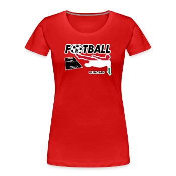 La fièvre du football Hongrie - T-shirt bio Premium Femme - rouge - Devant - Mia (176cm)