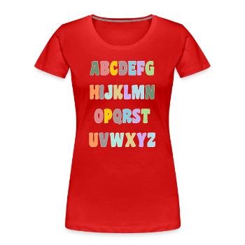 GELIEBTE. VIELEN DANK. DANKE HERRIN. GELIEBTE - Frauen Premium Bio T-Shirt - Rot - Vorne - Mia (176cm)
