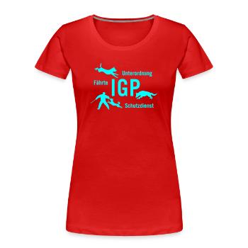 IGP Hundesport - tuerkis - Frauen Premium Bio T-Shirt - Rot - Vorne - Mia (176cm)