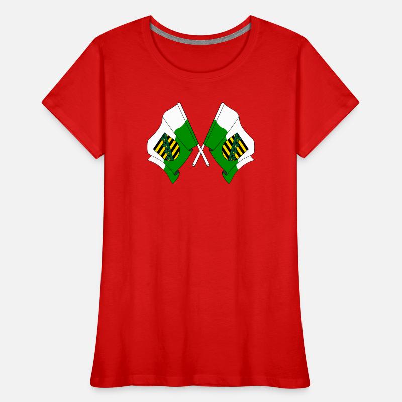 Deux drapeaux de Saxe T-shirt bio Premium Femme