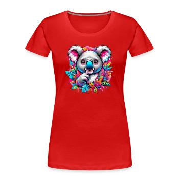 Koala - Frauen Premium Bio T-Shirt - Rot - Vorne - Mia (176cm)