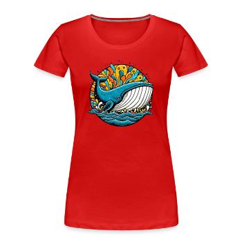 Wal - Frauen Premium Bio T-Shirt - Rot - Vorne - Mia (176cm)