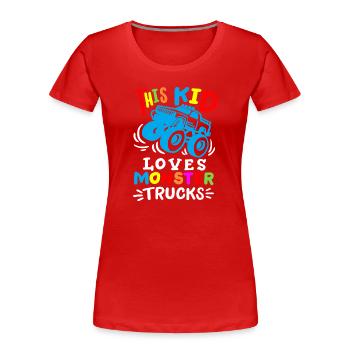 Monstertrucks für Kinder - Frauen Premium Bio T-Shirt - Rot - Vorne - Mia (176cm)