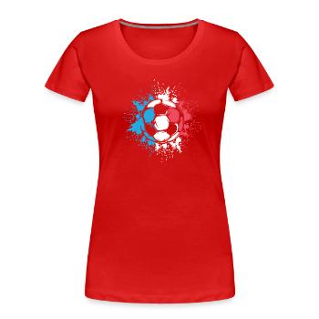 Frankreich Fußball Explosion Fußballer Logo icon - Frauen Premium Bio T-Shirt - Rot - Vorne - Mia (176cm)