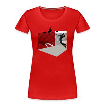 Dynamics in volleyball - Women's Premium Organic T-Shirt - red - Front - Mia (176cm)