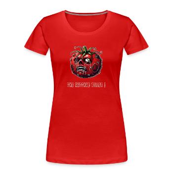 Le tueur au ketchup - T-shirt bio Premium Femme - rouge - Devant - Mia (176cm)