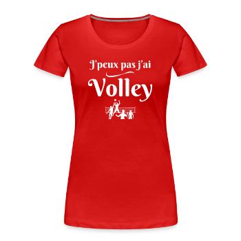 Volleyball, Volleyball, Volleyballverein - Frauen Premium Bio T-Shirt - Rot - Vorne - Mia (176cm)