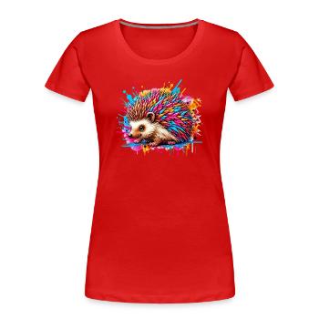 Hérisson - T-shirt bio Premium Femme - rouge - Devant - Mia (176cm)