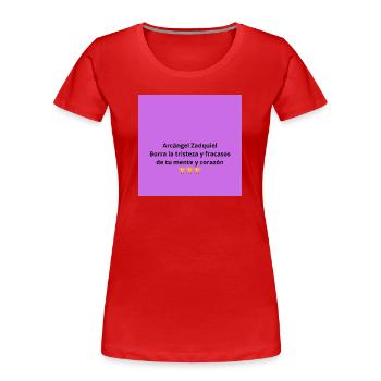 Erzengel Zadkiel: Gesunder Geist und Herz - Frauen Premium Bio T-Shirt - Rot - Vorne - Mia (176cm)