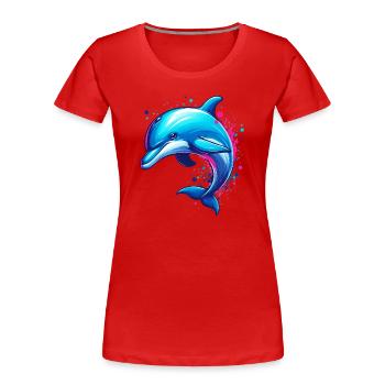 Dauphin - T-shirt bio Premium Femme - rouge - Devant - Mia (176cm)