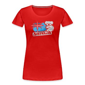Australia Koala Comic Bear Nature Animal Logo Cartoon - Women's Premium Organic T-Shirt - red - Front - Mia (176cm)