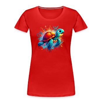 Turtle - Women's Premium Organic T-Shirt - red - Front - Mia (176cm)