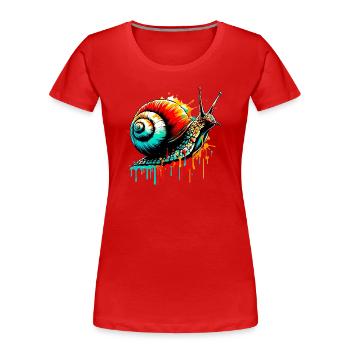 Snail - Women's Premium Organic T-Shirt - red - Front - Mia (176cm)