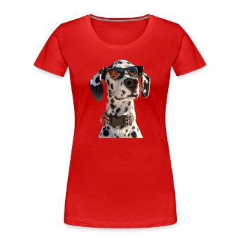 Dalmatian Dog Lover I Love Dalmatians - Women's Premium Organic T-Shirt - red - Front - Mia (176cm)