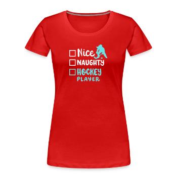 Eishockey Eishockeyspielerin - Frauen Premium Bio T-Shirt - Rot - Vorne - Mia (176cm)