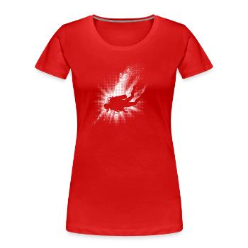 Taucher Silhouette für Tauchsport Fans - Frauen Premium Bio T-Shirt - Rot - Vorne - Mia (176cm)